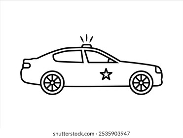 Black icon of police car with siren