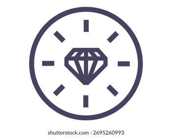 Ícone preto de diamante precioso. Ilustração plana.