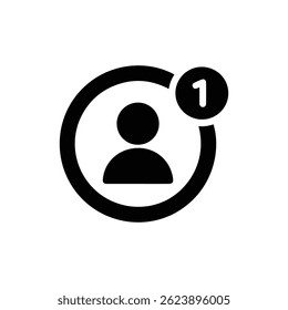 Schwarzes Symbol des Profils Avatar Inside Notification Ring