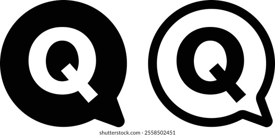 Black icon with question balloon