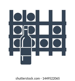black icon rack of wine bottles, wine cellar
