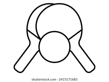 Icono negro de raqueta con bola.