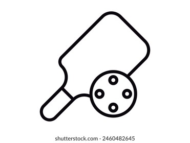 Black icon of racket with ping pong ball.