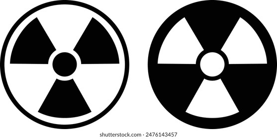 Black icon with radiation symbol