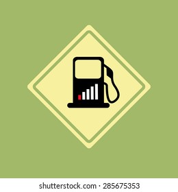 Black icon refueling. Gas pump vector illustration.