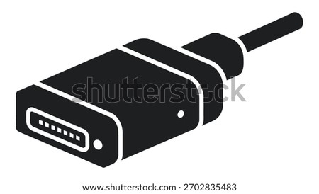 A black icon representing a DisplayPort adapter, a crucial component for converting and transmitting high-resolution video signals between devices, ensuring seamless visual output.