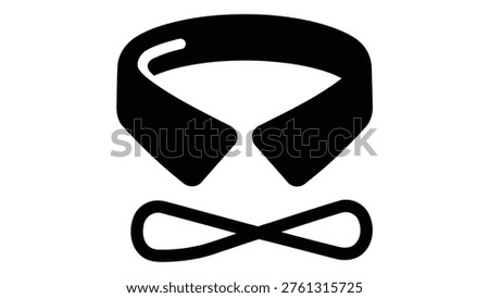 A black icon representing metal collar stays, used for keeping shirt collars firm and structured, isolated on a white background.