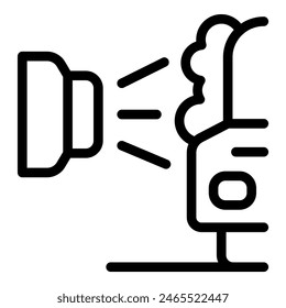 Black icon representing a studio microphone with sound waves, ideal for audiorelated designs