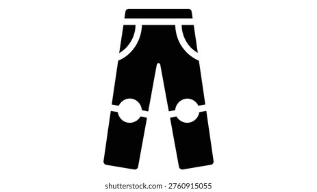 A black icon representing waterproof snow pants, designed for protective lower body wear during snow activities and cold weather conditions.