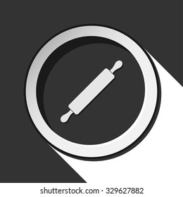 black icon with rolling pin and white stylized shadow