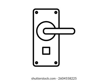 Black icon of room door handle