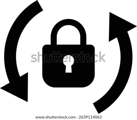 Black icon for rotation lock on smartphone screen, etc.