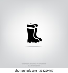 Black icon rubber boots