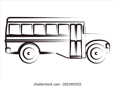 Icono negro de un bus escolar sobre fondo blanco.