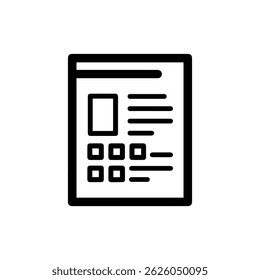 Black Icon of a School Report Card for Educational Assessment