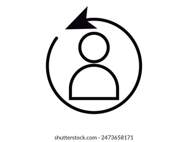 Black icon of searching again for a user