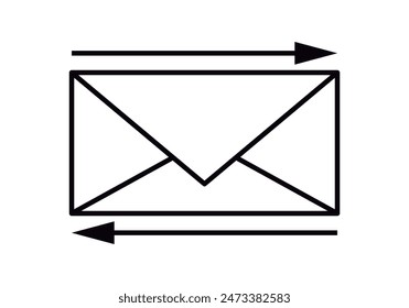 Schwarzes Symbol zum Senden und Weiterleiten einer E-Mail.