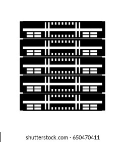 black icon server cartoon