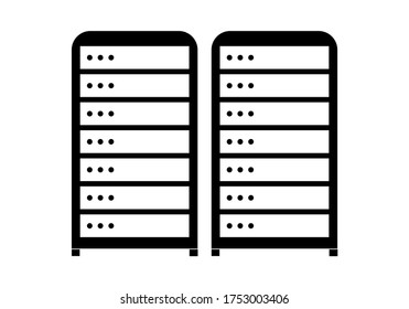 Black Icon Server On White Background Stock Vector (Royalty Free ...
