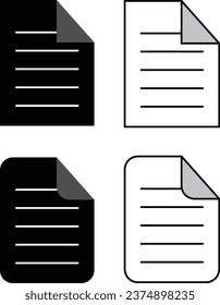 Conjunto de iconos negros de archivos