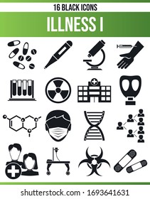 Black Icon Set Illness I 
