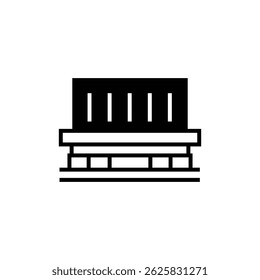 Schwarzes Icon-Set für Projekt-Frachtdienst
