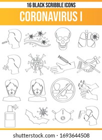 Black Icon Set Skript Coronavirus I
