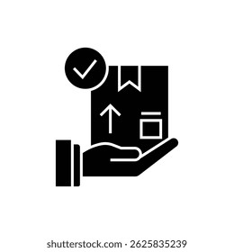 Black icon set showing delivery options