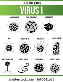 Black Icon Set Virus I
