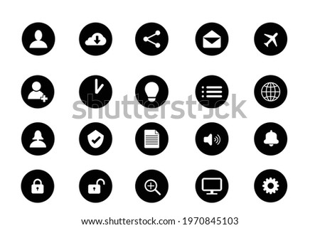 Black icon set. Web icon set. all are 20 icons. website icon. Black icon web vector collection