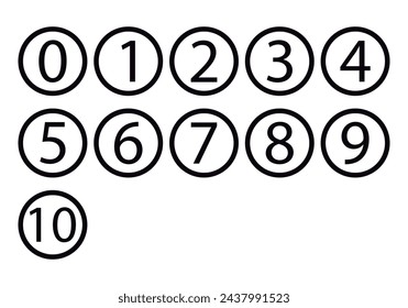 Black icon sheet in a circle with numbers.
