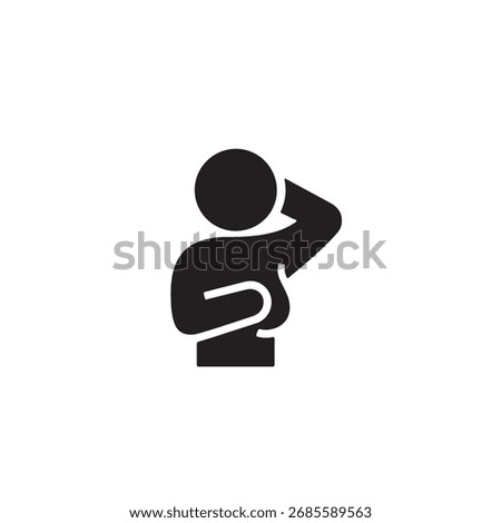 Black icon showing breast self examination concept