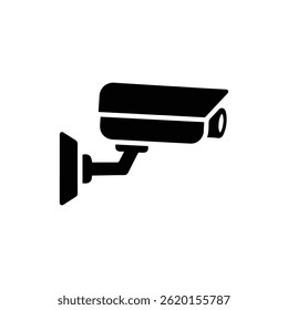 Black Icon Showing Hotel Security Camera at the Entrance