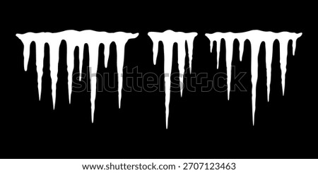 Black icon showing a row of icicles, perfect for winter decorations, icy elements, and glacial themes.