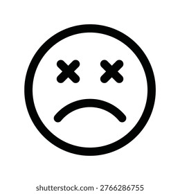 Black icon shows a face with angry eyes and downturned mouth