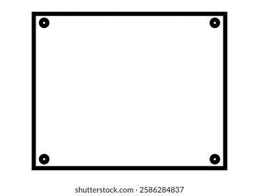 Black icon of sign with screws on white background