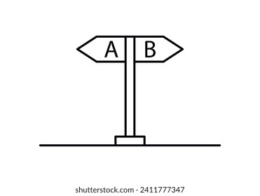 Black icon of signs to make a decision.