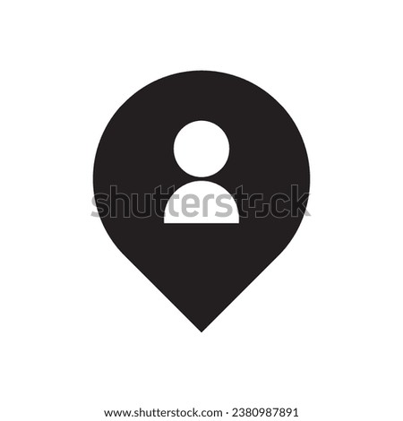 black icon of simple person location