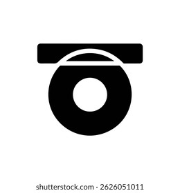 Icono negro de vista frontal simplificada de una caja de bobina