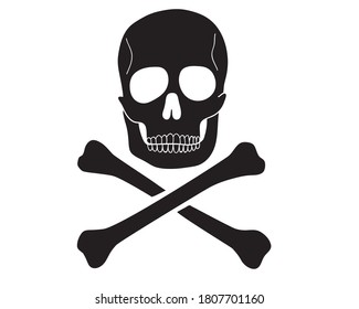 Black Icon Skull Crossbones Hazard Warning Stock Vector (Royalty Free ...