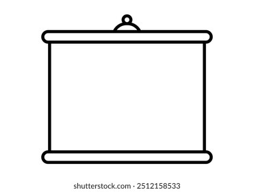 Black icon of sliding screen for video projection