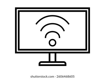 Black icon of a smart TV or internet-enabled television screen