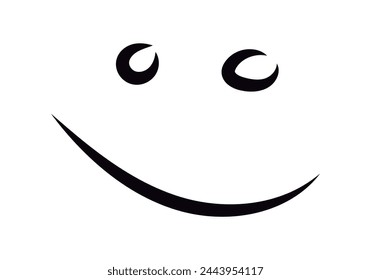 Black icon of smiling mouth with eyes.