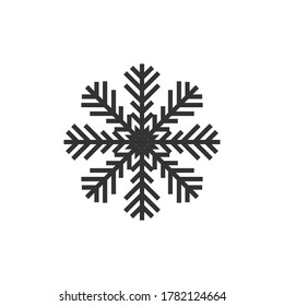 Black icon snowflake. Black winter snowflake. Vector illustration