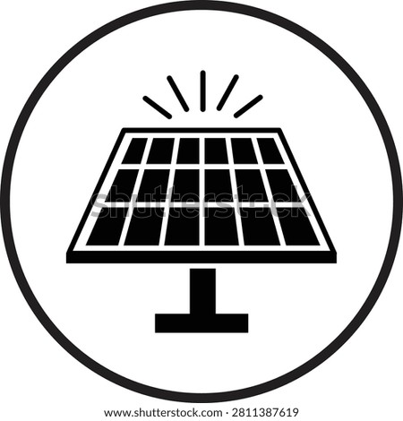 Black icon of solar panel generating energy