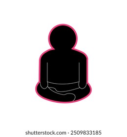 Ícone preto de alguém meditando