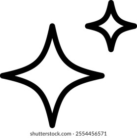 Black icon of sparkles, representing shine and brightness