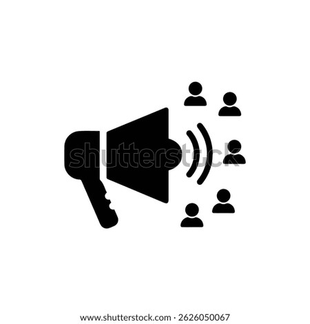 Black icon of a speakerphone with multiple voices