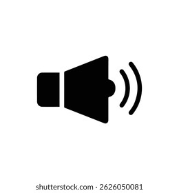 Black icon of a speakerphone with voice wave