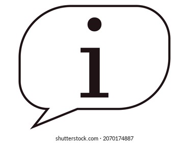 Black icon for speech bubble and information text.